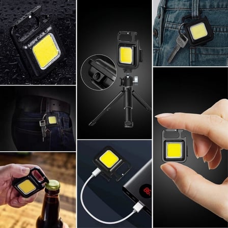 Anahtarlıklı, Açacaklı,Güçlü Mıknatıslı 3 Farklı Led Modlu Mini Boy Asılabilen Led Kamp Aydınlatması