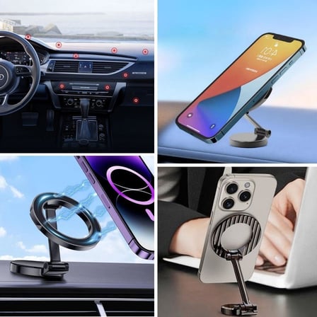 Tüm Telefonlarla Uyumlu Manyetik Araç Telefonu Tutacağı Katlanır 360 Derece Dönen Telefon Standı (53