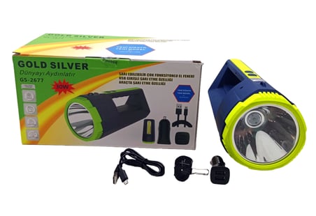 2İN1 30W - 10W COB LED USB - OTO ŞARJLI EL FENERİ PROJEKTÖR (5332)