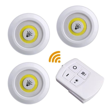 Uzaktan Kumandalı Yapışkanlı 3’lü Led Spot Lamba (5332)