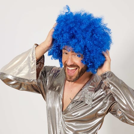 Mavi Renk Kıvırcık Afro Bonus Peruk (5332)