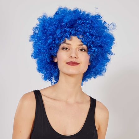 Mavi Renk Kıvırcık Afro Bonus Peruk (5332)