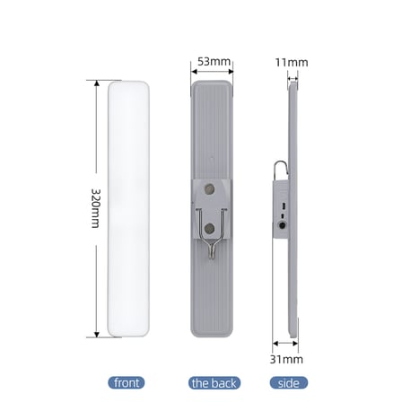 KUMANDALI - ZAMAN - IŞIK GÜCÜ AYARLI METAL ASKILI - USB ŞARJLI LAMBA FENER 20SMD LED (5332)