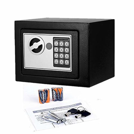 Elektronik Tuşlu Çelik Para Kasası Siyah (5332)