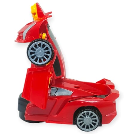 Pilli Robota Dönüşen Araba 17 cm - Kırmızı