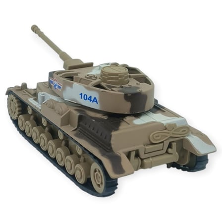 Kamuflajlı Askeri Tank Oyuncak - Gerçekçi Detaylı Model Savaş Tankı  - Kahverengi