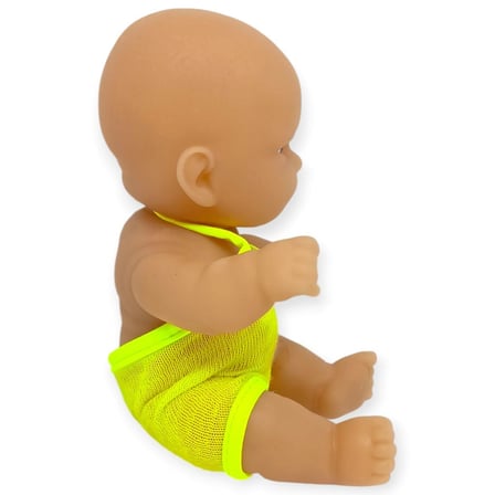 20 cm Sevimli Et Bebek - Çıkarılabilir Neon Kıyafetli Gerçekçi Oyuncak Bebek   - Sarı