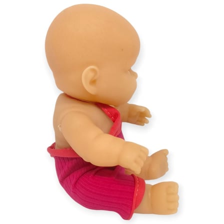 20 cm Sevimli Et Bebek - Çıkarılabilir Neon Kıyafetli Gerçekçi Oyuncak Bebek   - Pembe