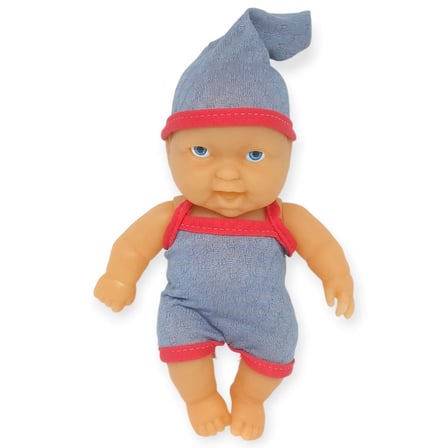 20 cm Sevimli Et Bebek - Çıkarılabilir Neon Kıyafetli Gerçekçi Oyuncak Bebek   - Gri - Pembe