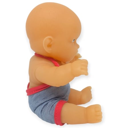 20 cm Sevimli Et Bebek - Çıkarılabilir Neon Kıyafetli Gerçekçi Oyuncak Bebek   - Gri - Pembe