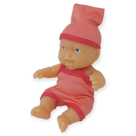 20 cm Sevimli Et Bebek - Çıkarılabilir Neon Kıyafetli Gerçekçi Oyuncak Bebek   - Yavru Ağzı