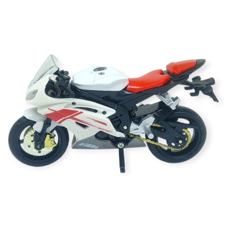 1:18 Ölçekli Model Standlı Motosiklet - Beyaz-Kırmızı