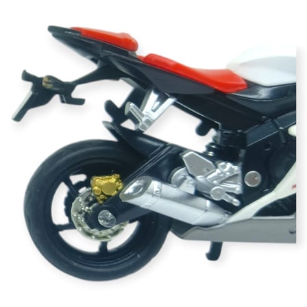 1:18 Ölçekli Model Standlı Motosiklet - Beyaz-Kırmızı