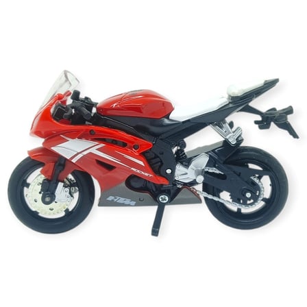 1:18 Ölçekli Model Standlı Motosiklet - Kırmızı - Beyaz