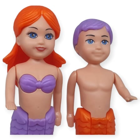 Büyülü Deniz Kızı 3 lü Oyuncak Bebek Seti - Havuz ve Banyo Eğlencesi - Pembe