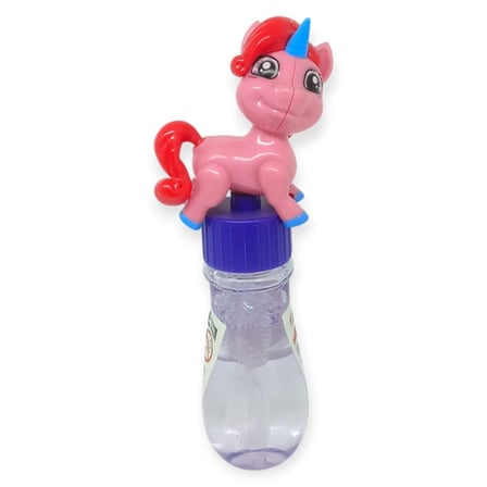 Sevimli Unicorn Figürlü Baloncuk Şişesi - Eğlenceli Köpük Çıkartma Oyuncak - Pembe