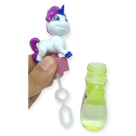 Sevimli Unicorn Figürlü Baloncuk Şişesi - Eğlenceli Köpük Çıkartma Oyuncak - Beyaz