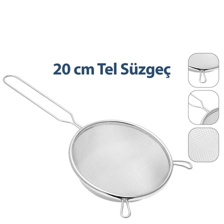 20CM TEL SÜZGEÇ METAL SAPLI KULAKLI (5517)