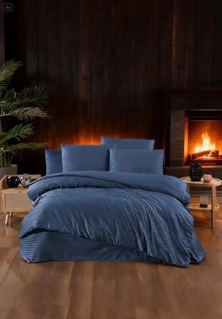 Premium Saten Nevresim Seti - 200X220 - %100 Pamuk Saten