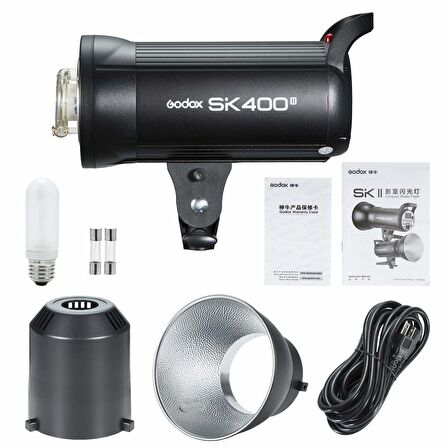 Godox SK400 3'lü Paraflaş Set + Seyyar Fon Perde 3x6 Metre