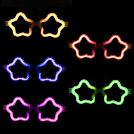 Yıldız Glow Gözlük - Yıldız Şekilli Glow Stick Gözlüğü - Glow Partisi Gözlük  Adet ()
