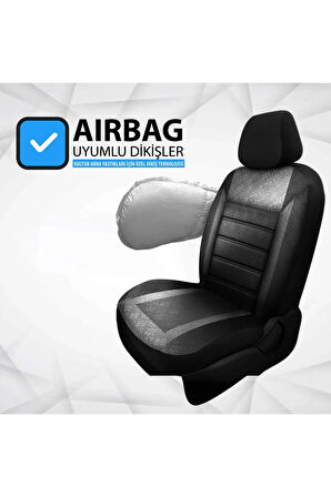 Renault Megane UYUMLU TAM SET Gofya Füme Oto Koltuk Kılıfı - Ön Arka Tam Set