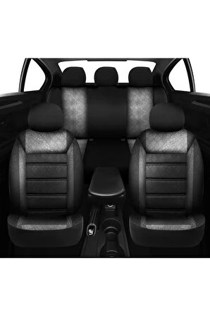 Seat Cordoba UYUMLU TAM SET Gofya Füme Oto Koltuk Kılıfı - Ön Arka Tam Set