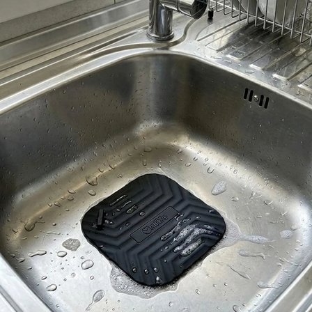 Siyah Kare Evye Gider Koku Önleyici Silikon Mat – Lavabo Süzgeç ve Haşere Engelleyici ()