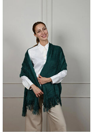  Angora Bayan Petrol Yeşili Şal Atkı – Yumuşacık, Zarif ve Sıcacık Dokunuş