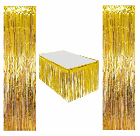 Gold Masa Eteği, 2 adet Gold Arka Fon