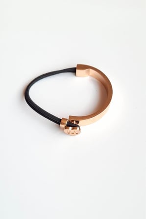 Gold Zirkon Geometrik Siyah Ipli Bileklik
