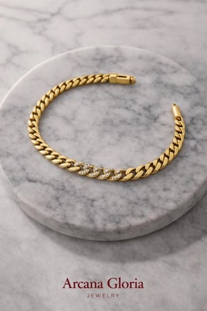 Gold Zirkon Taşlı Gurmet Model Altın Kaplama Şık Günlük Bileklik