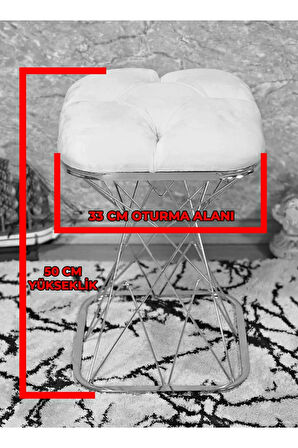 Kare Gold Kaplama Yeşil Puf Oturak - Bench - Ayak Ucu Oturak - Tabure - Makyaj Oturak