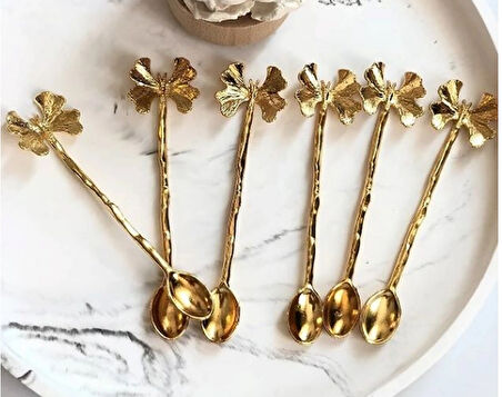 GOLD KELEBEK 6 LI ÇAY KAŞIĞI