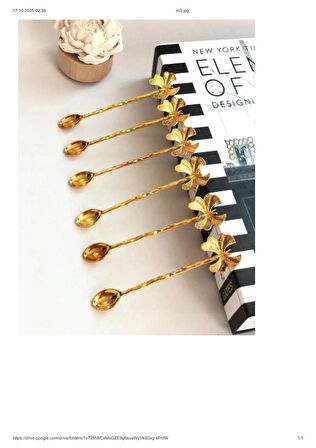 GOLD KELEBEK 6 LI ÇAY KAŞIĞI