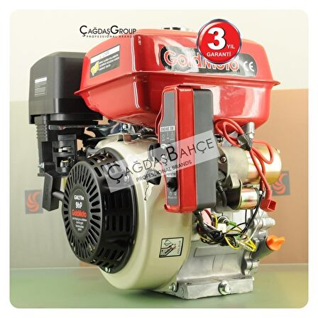 GoldMoto GM270E Benzinli Motor 9 Hp Marşlı Krank Mili Kamalı