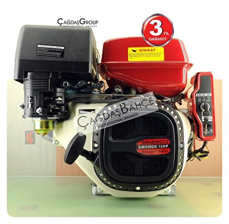 GoldMoto GM440E Benzinli Motor 15 Hp Marşlı Krank Mili Kamalı