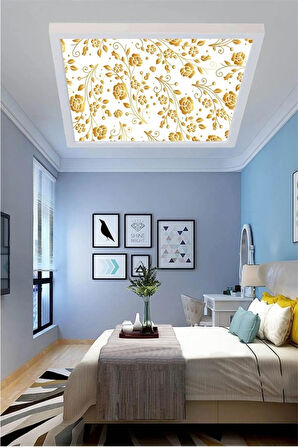 Gold Rose Avize Özel Tasarım Desenli Kare Led Avize,60watt, Beyaz Işık, 60x60 Modern Avize