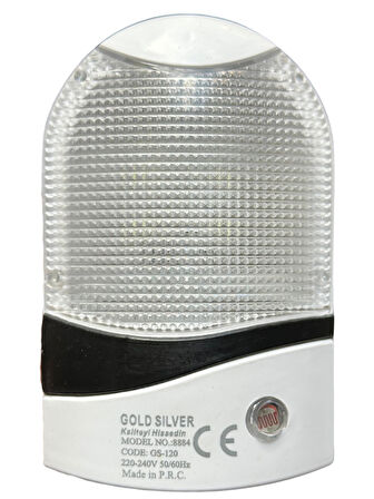 Gold Silver (3 Adet) GS-120 Fotoselli Gece Lambası Fiş Priz (Beyaz Işık)