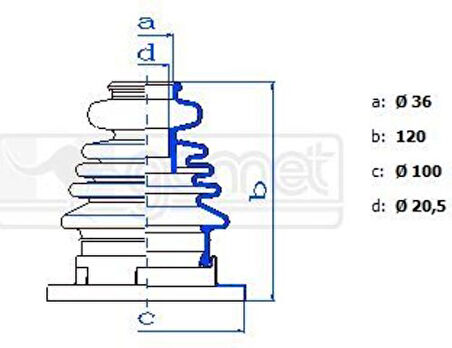 Gomet 551185 Aks Körüğü Caddy II 1.4 Golf III 1.6 Golf IV 1.9TDI Ic 191498202A