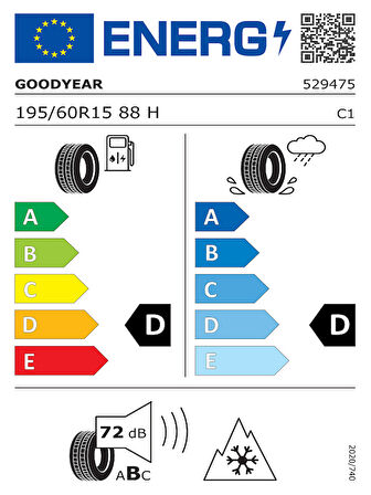 Goodyear 195/60R15 88H UG 8  Oto Kış Lastiği (Üretim Yılı: 2024)