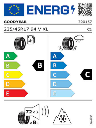 Goodyear 225/45R17 94V Wıntercommand XL FP Oto Kış Lastiği (Üretim Yılı: 2025)
