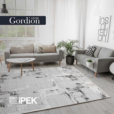 İpek Mekik Halı Gordion Antrasit Gri Modern Halı