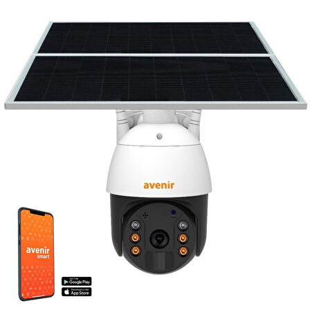 AV-S424 Solar Smart Güvenlik Kamerası 4G Sim 2mp Wi-Fi Ptz Renkli Gece Görüş Metal Dış Mekan