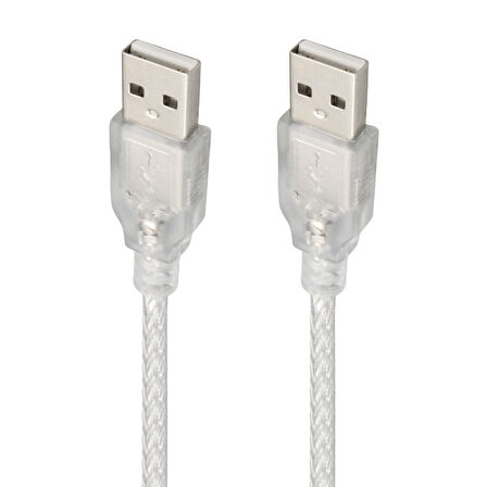 3 METRE 2.0V ŞEFFAF USB ERKEK-ERKEK KABLO