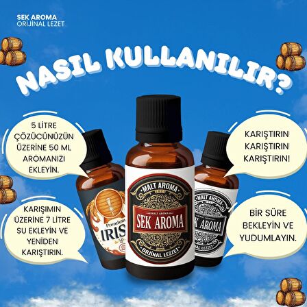 Sek Aroma Gourmet Malt Hazır Karışım Viski Kiti - Gurme Malt Viski Aroması 10 Adet 50 ml Avantaj Paketi+Test Kiti