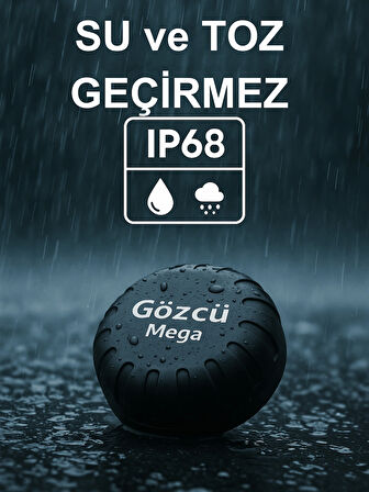 Gözcü Mobil Mega Takip Cihazı IOS Android Uyumlu Motor Araç Taşıt GPS Cihazı IP68 Su Geçirmez Akıllı Takibi (5-10 Dakika Aralıklı Sinyal Alır)