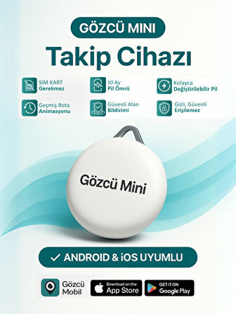 Gözcü Mobil Mini Ios Android Uyumlu Airtag Anlık Geçmişe Dönük Konum Gps Araç Motor Çocuk Akıllı Takip Cihazı (5-10 Dakika Aralıklı Sinyal Alır)