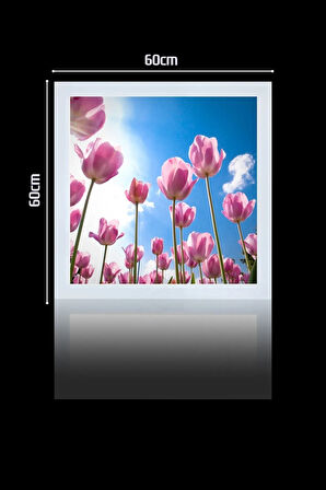 1x1-tekli-60x60-tavana Yapışık Led Panel-54w-sıva Üstü Avize-kolay Montaj-çiçekli- Led