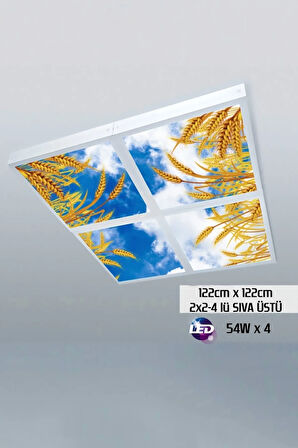 124cm X 124cm-dörtlü -sıva Üstü- 216watt-led Aydınlatma-tavana Yapışık Avize-yeni Ürün